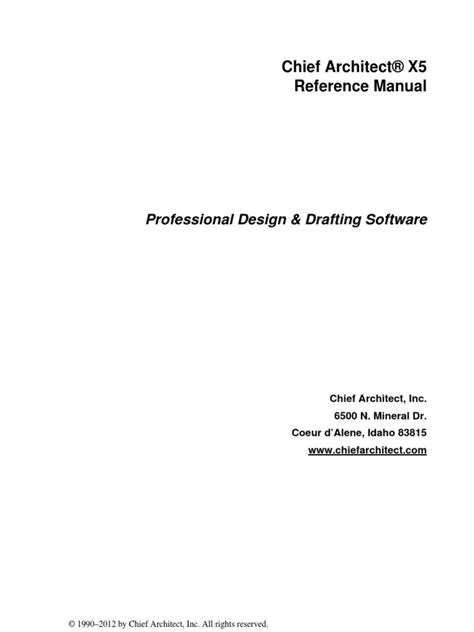 chief architect x5 reference manual Kindle Editon