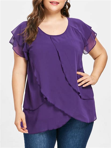 chiffon plus size shirts