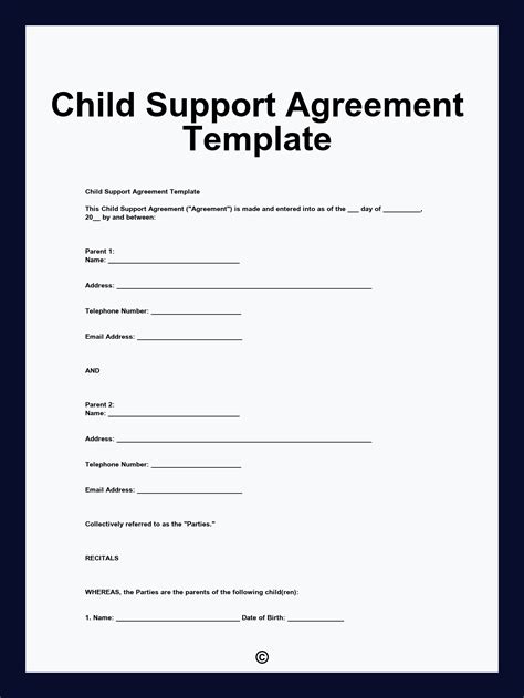 child support contract template Epub