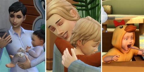 children holding infants sims 4