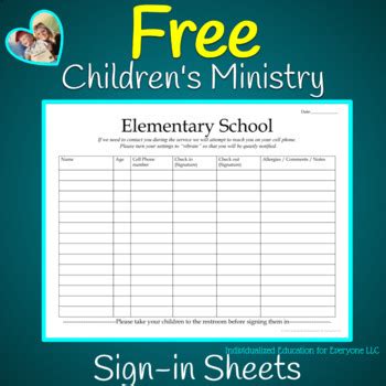 childrens ministry sign in sheet Doc