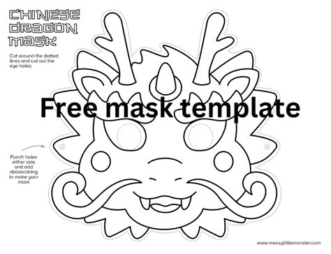 Chinese Dragon Mask Template