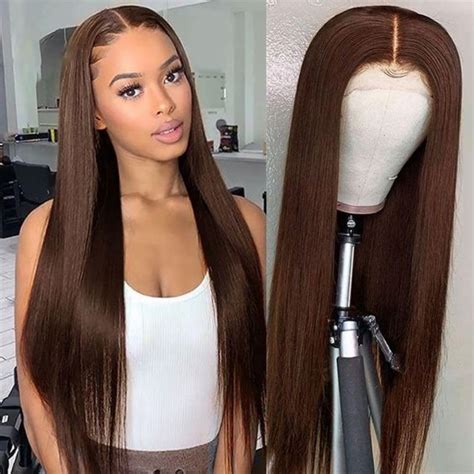 chocolate brown glueless wig