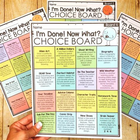 choice board activities for third grade Kindle Editon