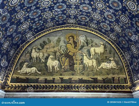 christ as good shepherd from galla placidia