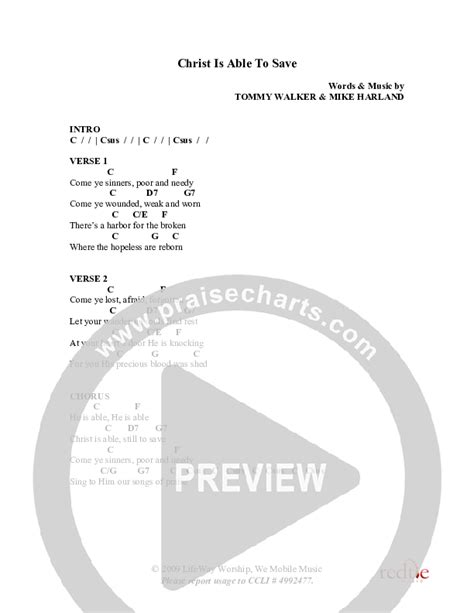 christ is able to save chords Kindle Editon