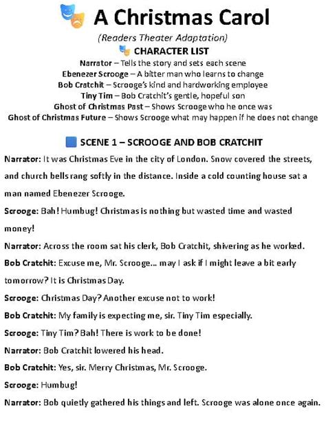 christmas carol theater script PDF