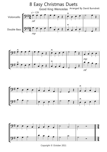 christmas duets cello bass PDF