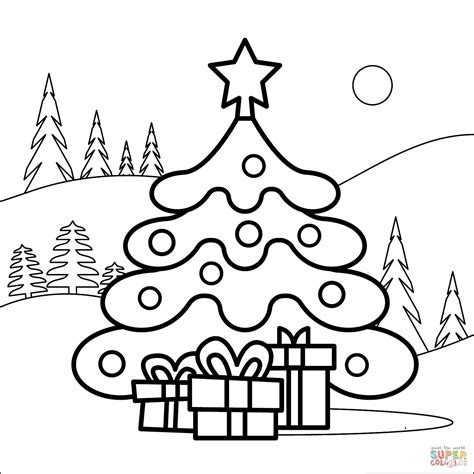 christmas tree coloring page