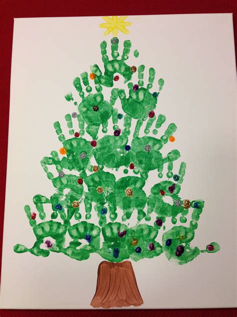 christmas tree from handprints