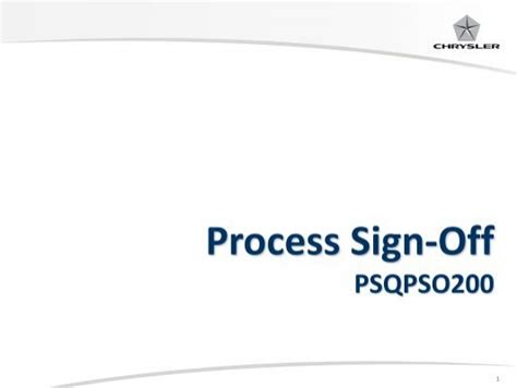 chrysler process sign off edition 7 Kindle Editon