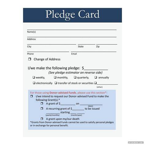 church giving pledge template Kindle Editon