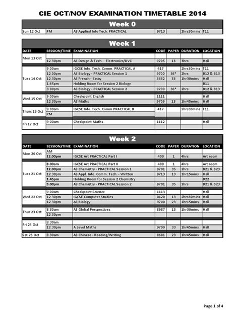 cie exam timetable 2014 Epub
