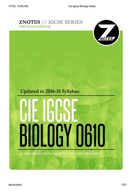 cie igcse biology notes Epub