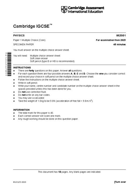 cie physics igcse multiple choice Doc