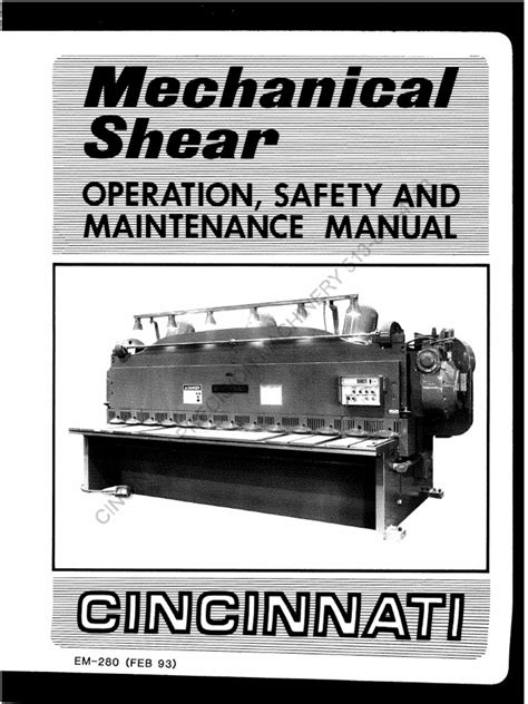 cincinnati shear manual Reader