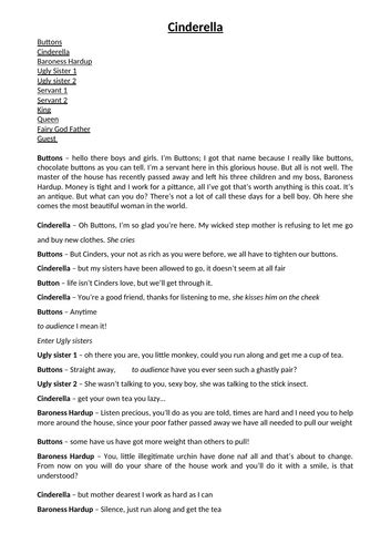 cinderella panto script children PDF