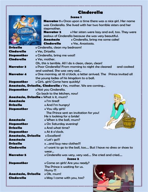 cinderella script for kids on word PDF