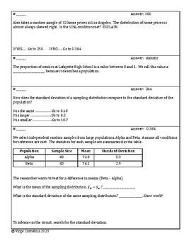 circuit training- sampling distribution answer key