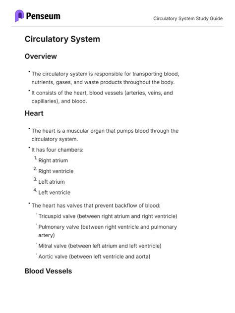 circulatory system study guide Kindle Editon