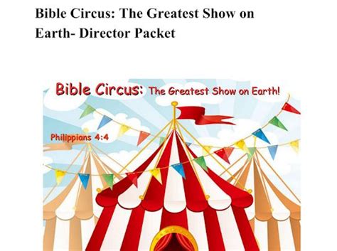 circus themed vacation bible lessons Epub