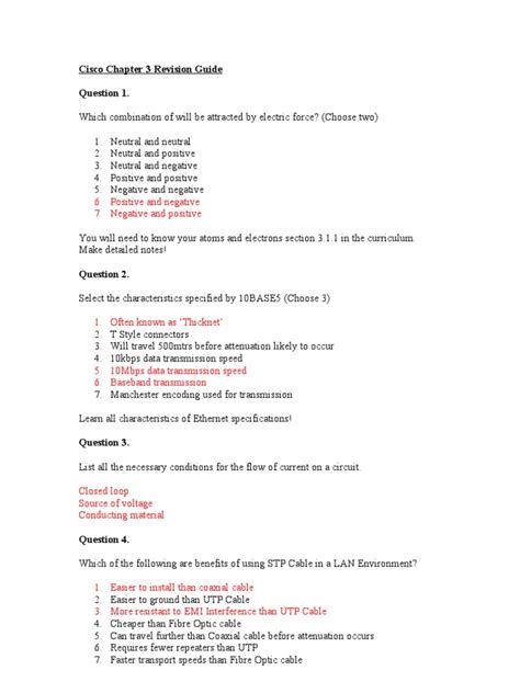 cisco chapter 3 assessment answers Doc