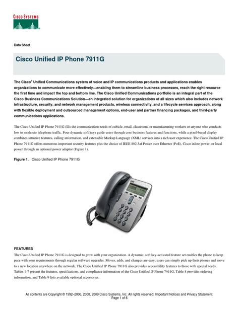 cisco ip phone 7911g admin guide PDF