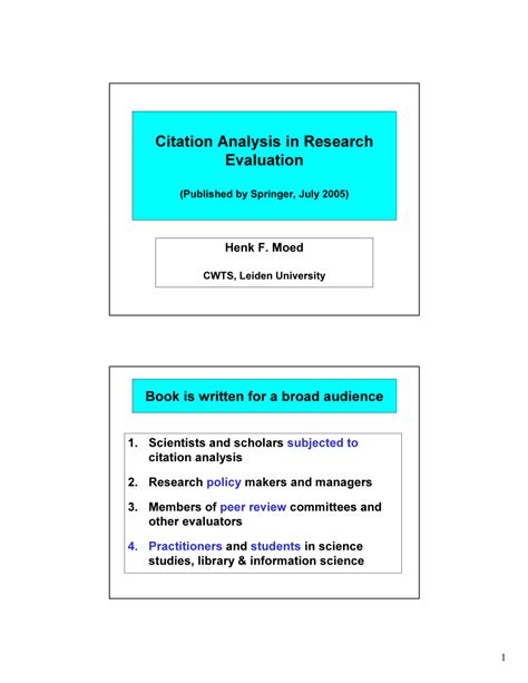 citation analysis in research evaluation citation analysis in research evaluation Kindle Editon