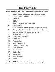 citation excel study guide Doc