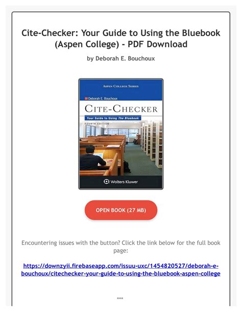 cite checker your guide to using the bluebook third edition aspen college Doc