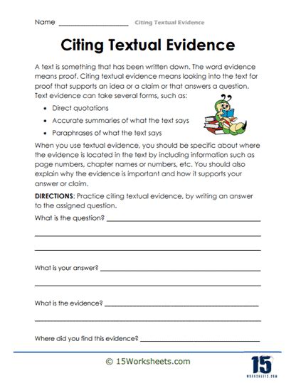 cite-textual-evidence-worksheet Ebook PDF