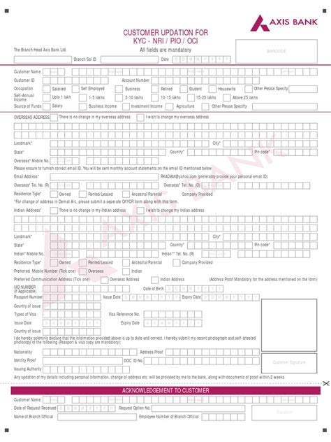 citi nri kyc form