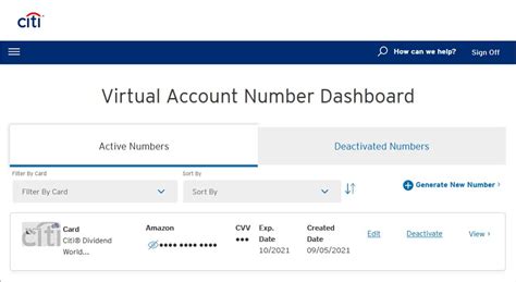 citibank virtual account number Doc