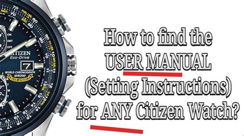 citizen watch user guide Doc