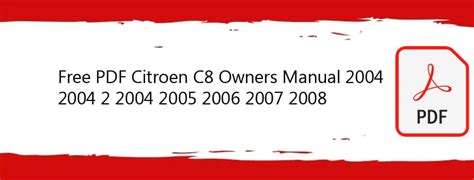 citroen c8 owners manual pdf Kindle Editon