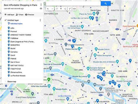city guide paris shopping map PDF