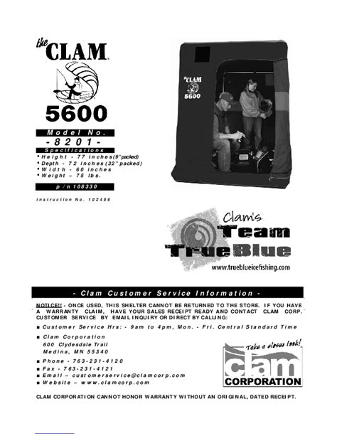 clam 5600 user guide Kindle Editon
