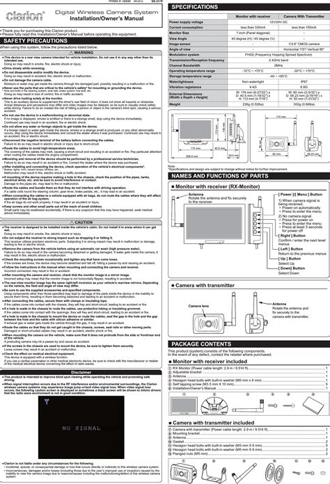 clarion digital camera manuals Kindle Editon