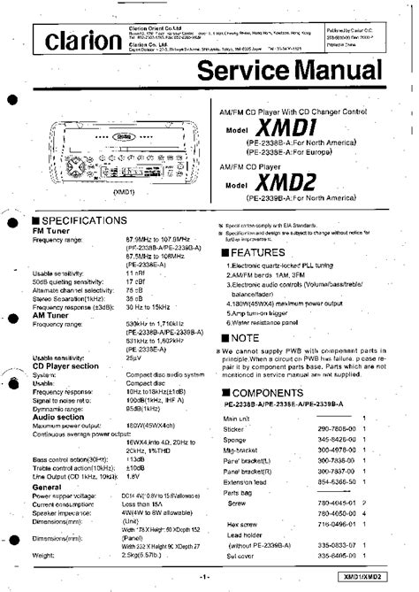 clarion xmd2 installation manual Doc