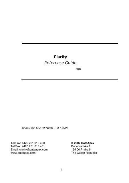 clarity technical reference guide Epub