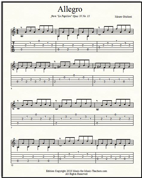 classic guitar sheet for beginner Doc