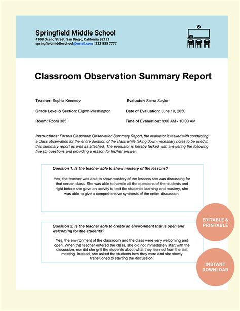 classroom observation paper examples Kindle Editon