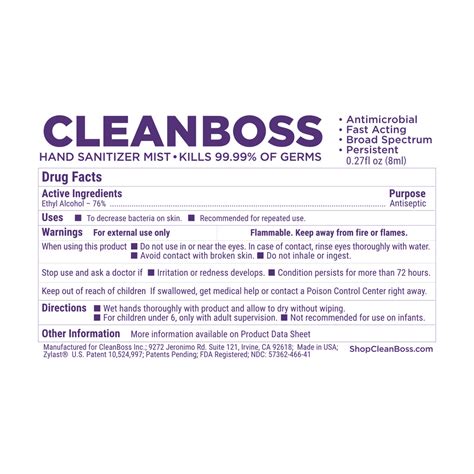 clean boss ingredients