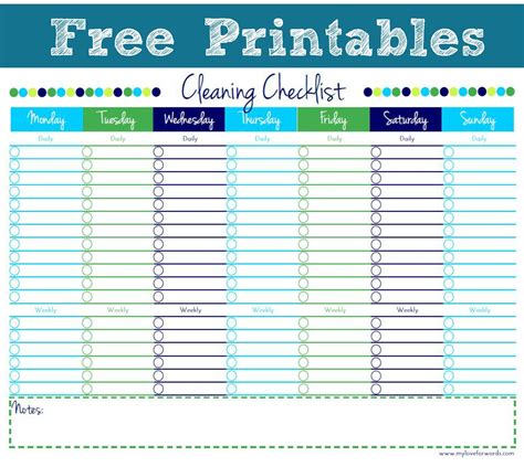 cleaning schedule form