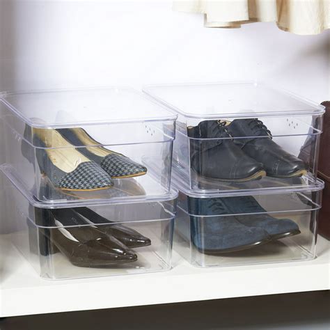 clear shoe boxes with lids