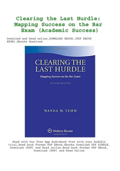 clearing the last hurdle mapping success on the bar exam Epub