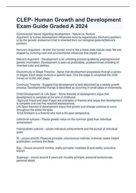 clep human growth and development examination guide Kindle Editon