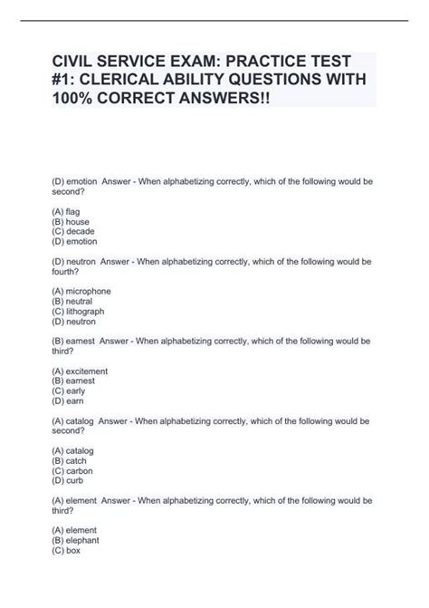 clerical assistant 1 test questions Kindle Editon