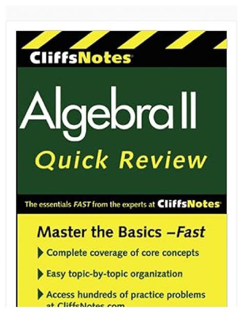 cliffsnotes algebra i quick review 2nd edition cliffs quick review Reader