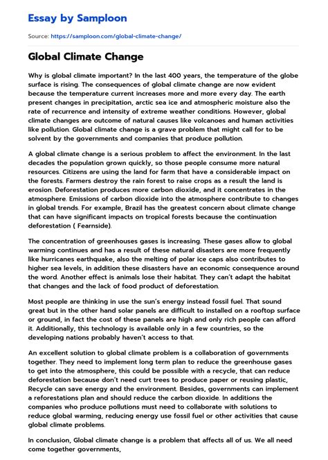 climate change essay paper PDF